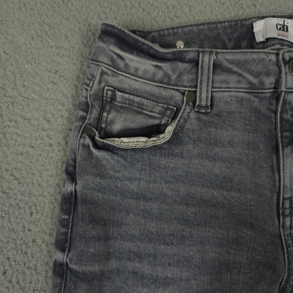 CAbi Jeans Womens 4 Washed Gray High Rise Skinny Distressed Busted Knees Denim - Picture 9 of 15